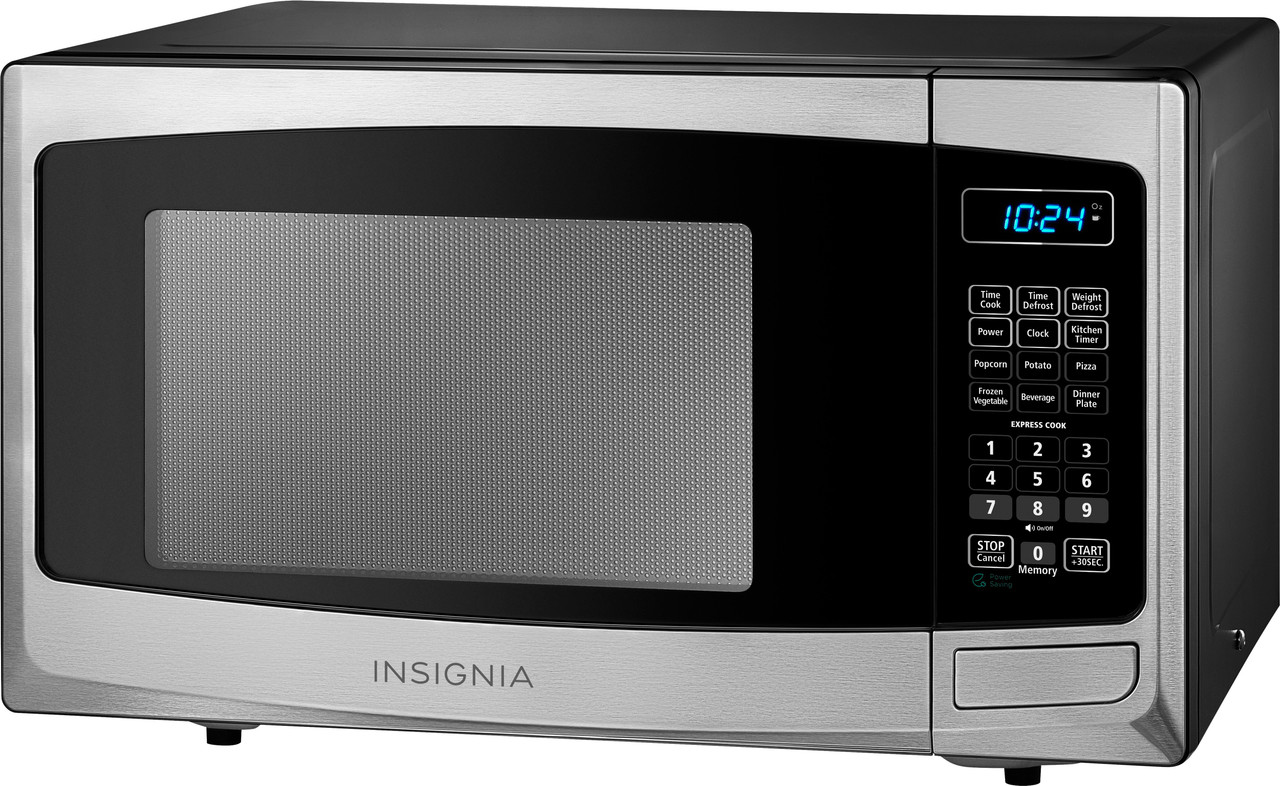 Insignia™ - 0.9 Cu. Ft. Compact Microwave - Stainless steel