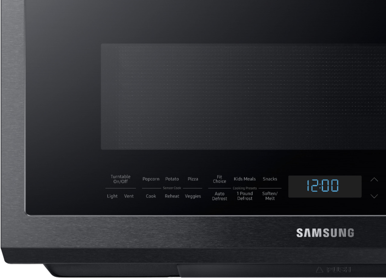 Samsung - 2.1 Cu. Ft. Over-the-Range Microwave - Fingerprint Resistant Black Stainless Steel