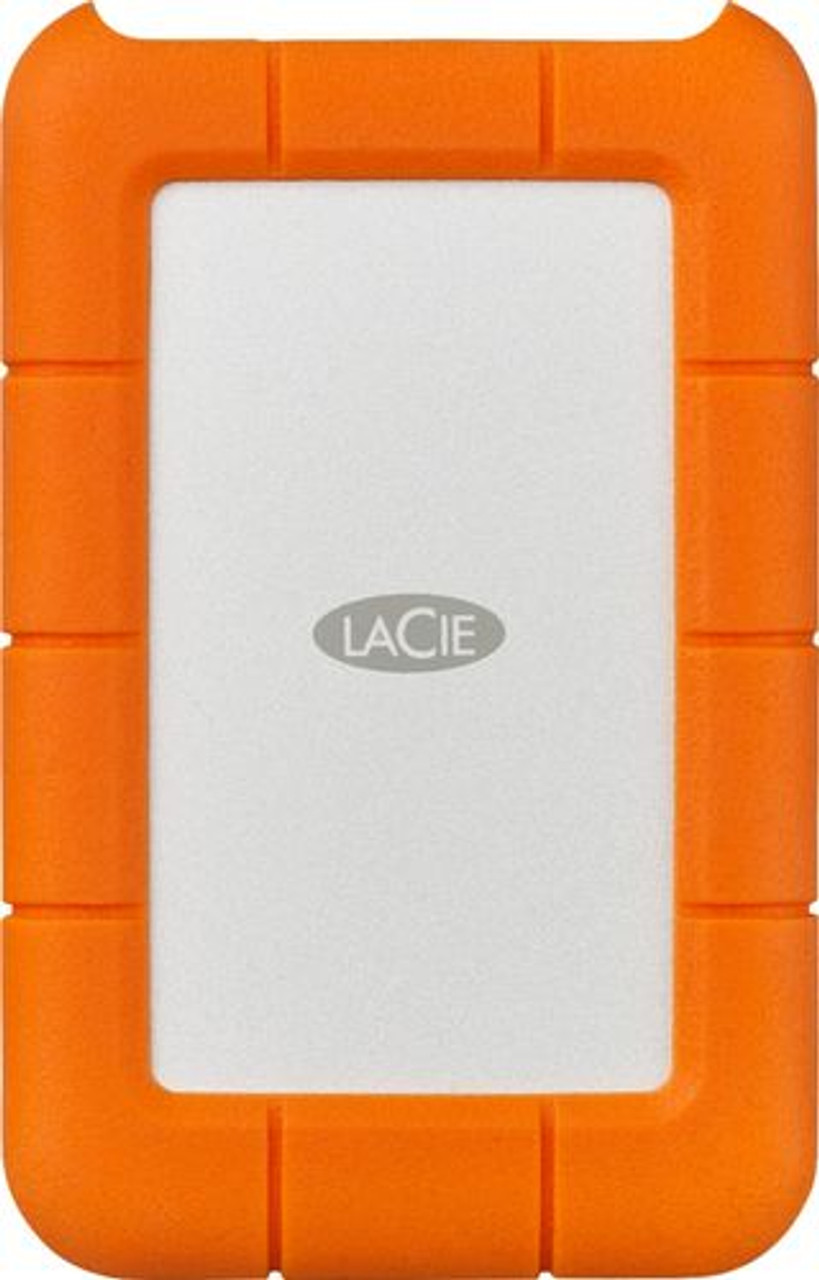 LaCie - Rugged 2TB External USB Type-C Portable Hard Drive - Orange/Silver