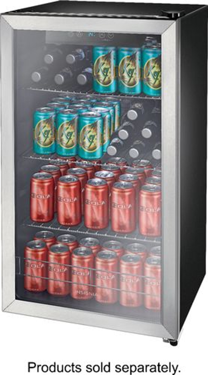 Insignia™ - 115-Can Beverage Cooler - Stainless steel