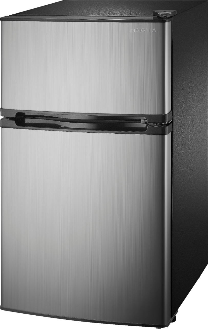 Insignia™ - 3.0 Cu. Ft. Mini Fridge - Stainless steel