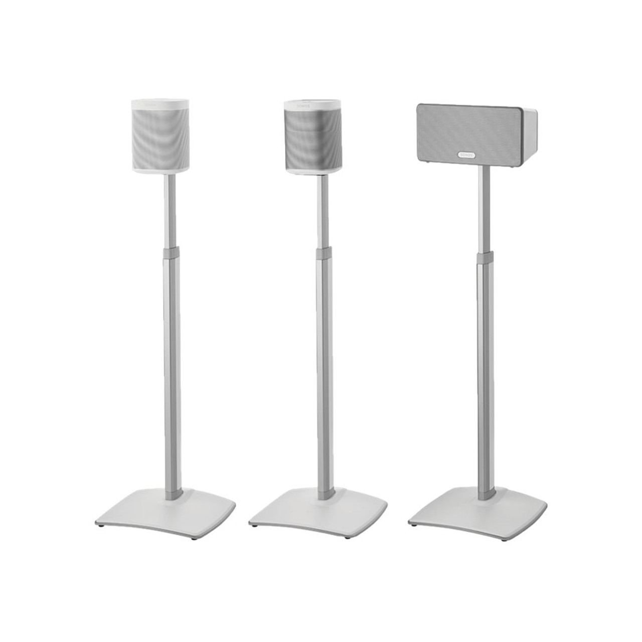 Sanus - Adjustable Height Speaker Stand for Sonos One, PLAY:1 and PLAY:3 Speakers - White