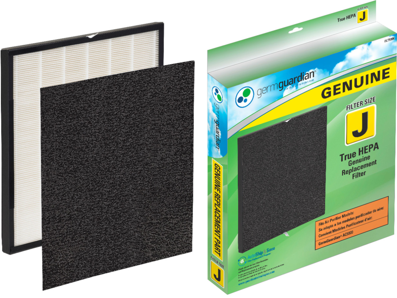 GermGuardian - True HEPA GENUINE Replacement Filter for GermGuardian Air Purifier - White With Black Border