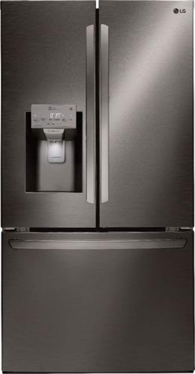 LG - 26.2 Cu. Ft. French Door Smart Wi-Fi Enabled Refrigerator - PrintProof Black Stainless Steel