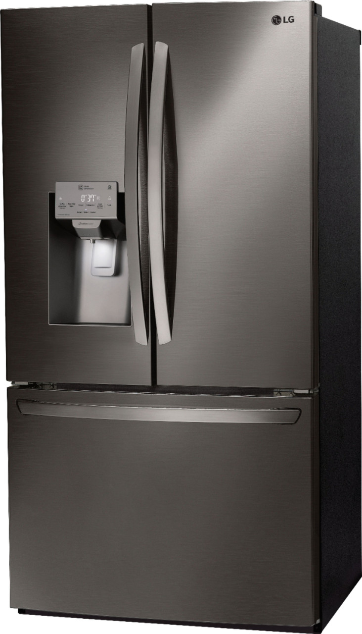 LG - 26.2 Cu. Ft. French Door Smart Wi-Fi Enabled Refrigerator - PrintProof Black Stainless Steel