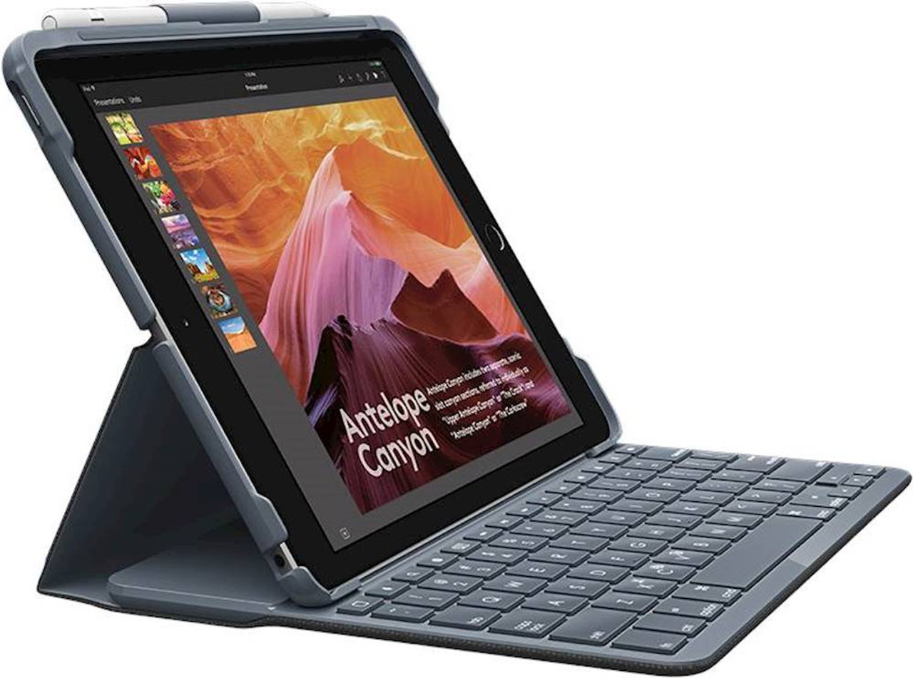 Logitech - Slim Folio Keyboard Folio Case for Apple® iPad