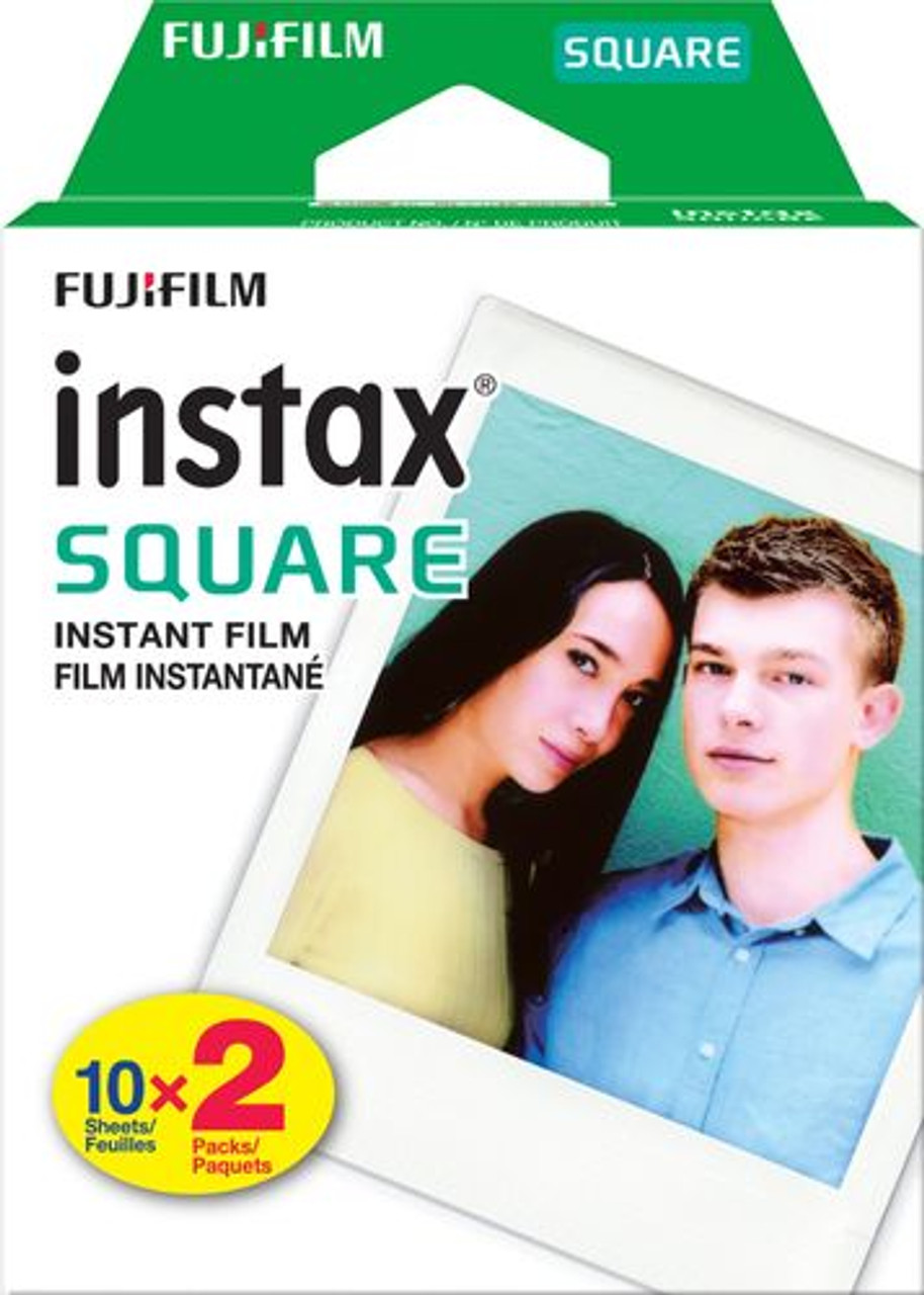 Fujifilm - instax SQUARE Twin Film (20 Sheets) - Black Frame