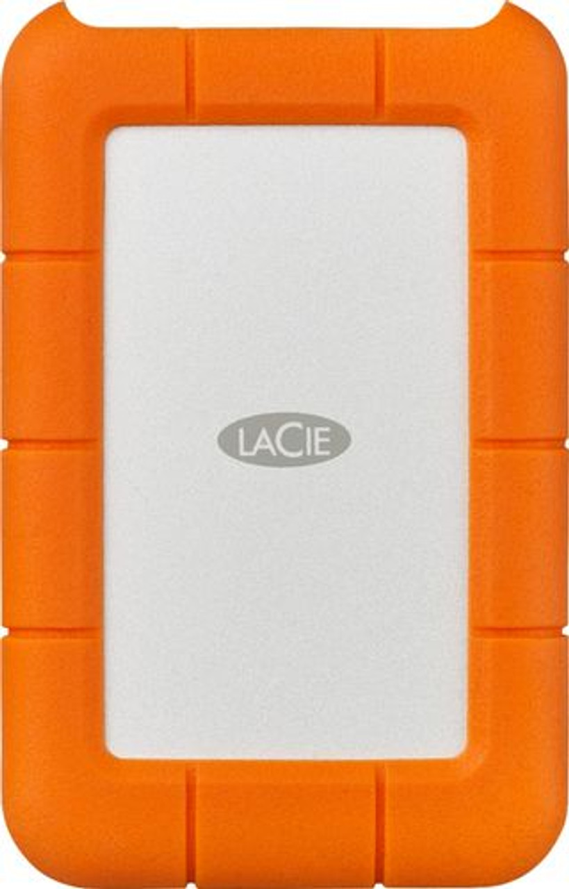 LaCie - Rugged USB-C 1TB External USB 3.1 Gen 1 Portable Hard Drive - Orange/Silver