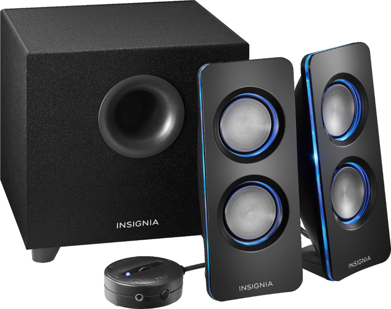Insignia™ - 2.1 Bluetooth Lighted Speaker System (3-Piece) - Black