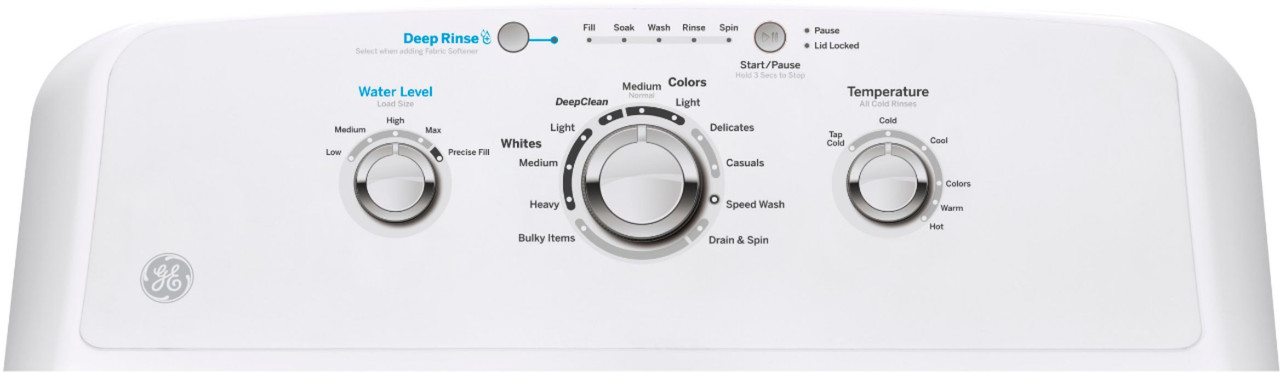 GE - 4.2 Cu. Ft. 11-Cycle Top-Loading Washer - White On White