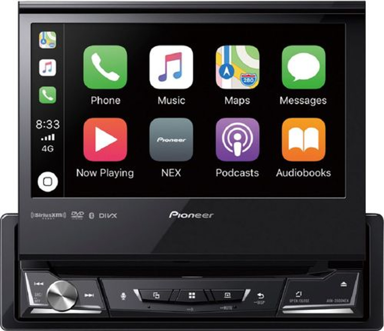 Pioneer - In-Dash CD/DVD Receiver - Built-in Bluetooth - Satellite Radio-Ready - Black