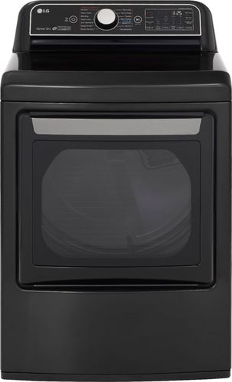 LG - 7.3 Cu. Ft. 14-Cycle Electric Dryer with Steam - Black Steel