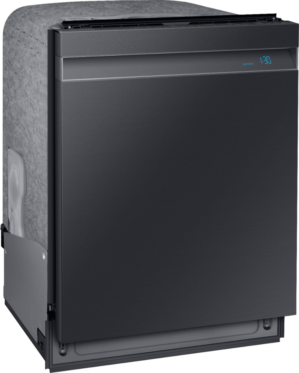 Samsung - Linear Wash 24" Top Control Built-In Dishwasher with Stainless Steel Tub - Fingerprint Resistant Black Stainless Steel
