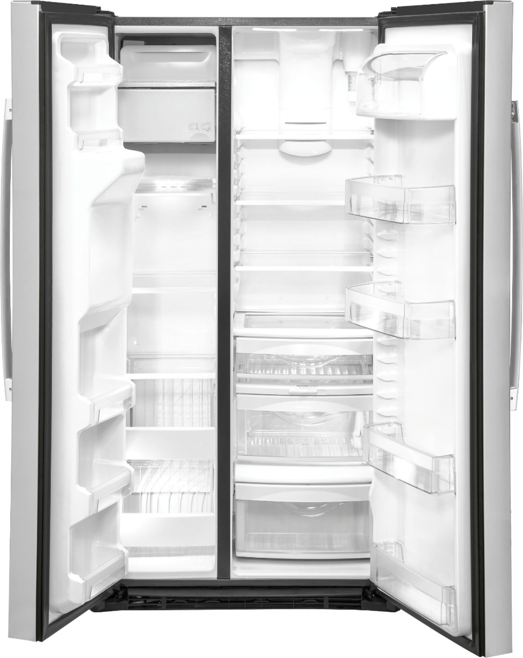 GE - 21.8 Cu. Ft. Side-by-Side Counter-Depth Refrigerator - Stainless steel