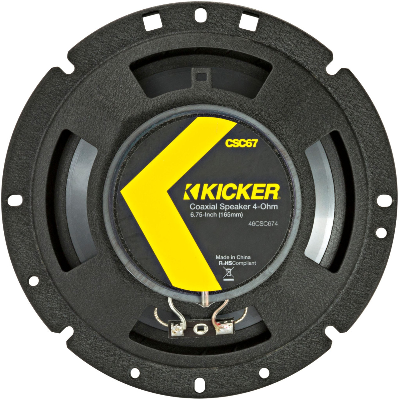 KICKER - CS Series 6-3/4" 2-Way Car Speakers with Polypropylene Cones (Pair) - Yellow/Black