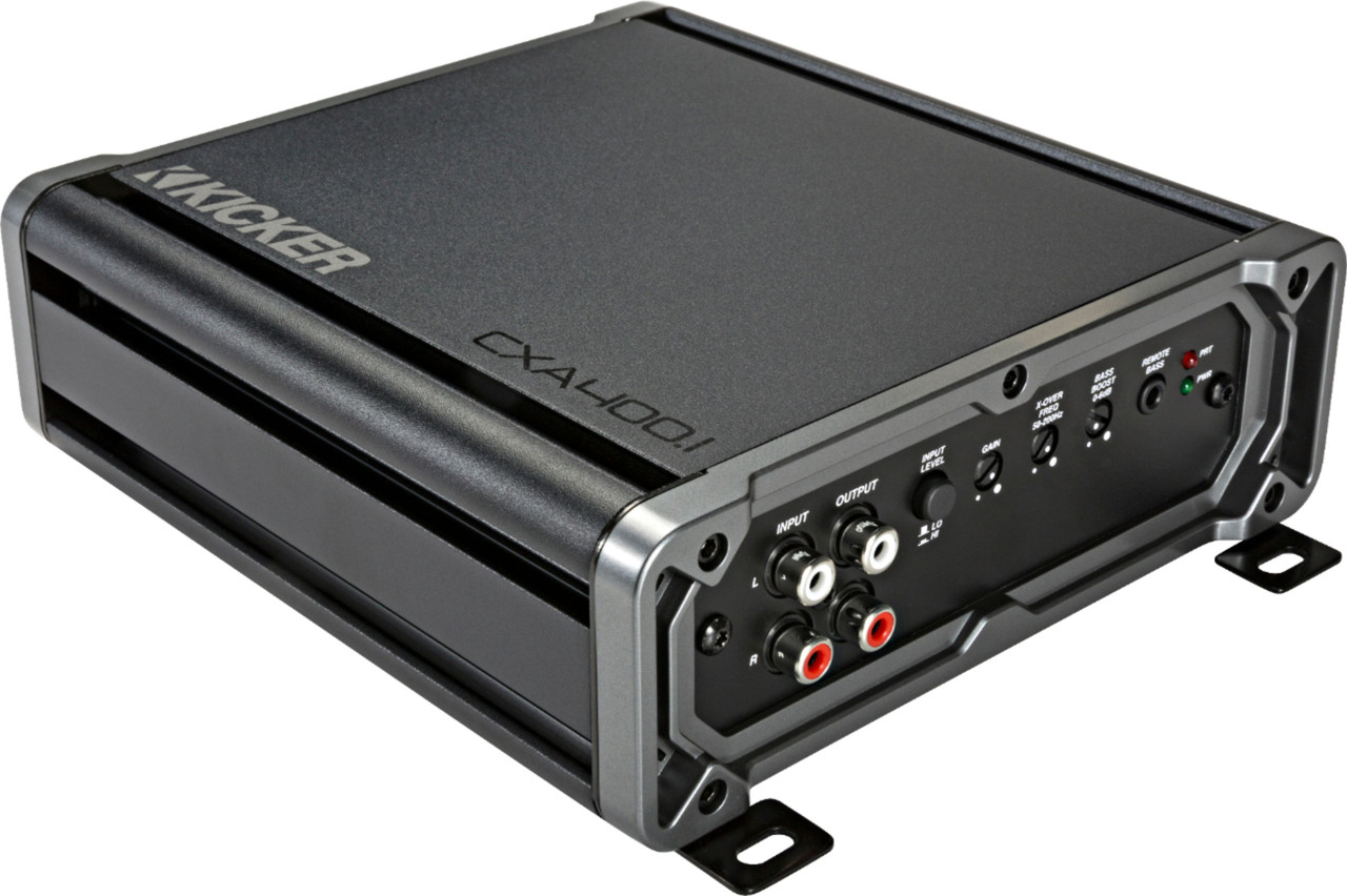 KICKER - CX 400W Class D Digital Mono Amplifier with Variable Low-Pass Crossover - Black