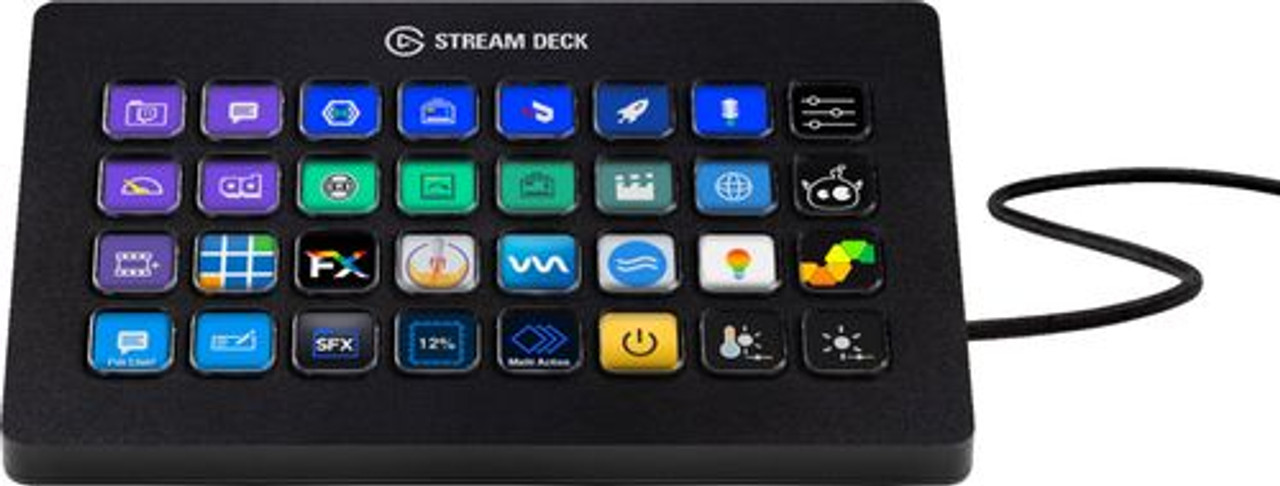 Elgato - Stream Deck XL Wired Keypad with Back Lighting - Black