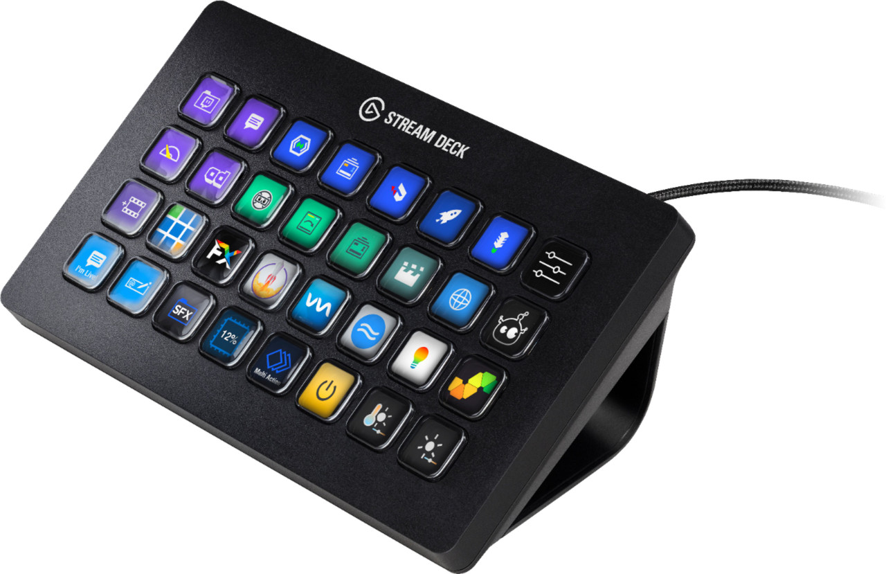 Elgato - Stream Deck XL Wired Keypad with Back Lighting - Black