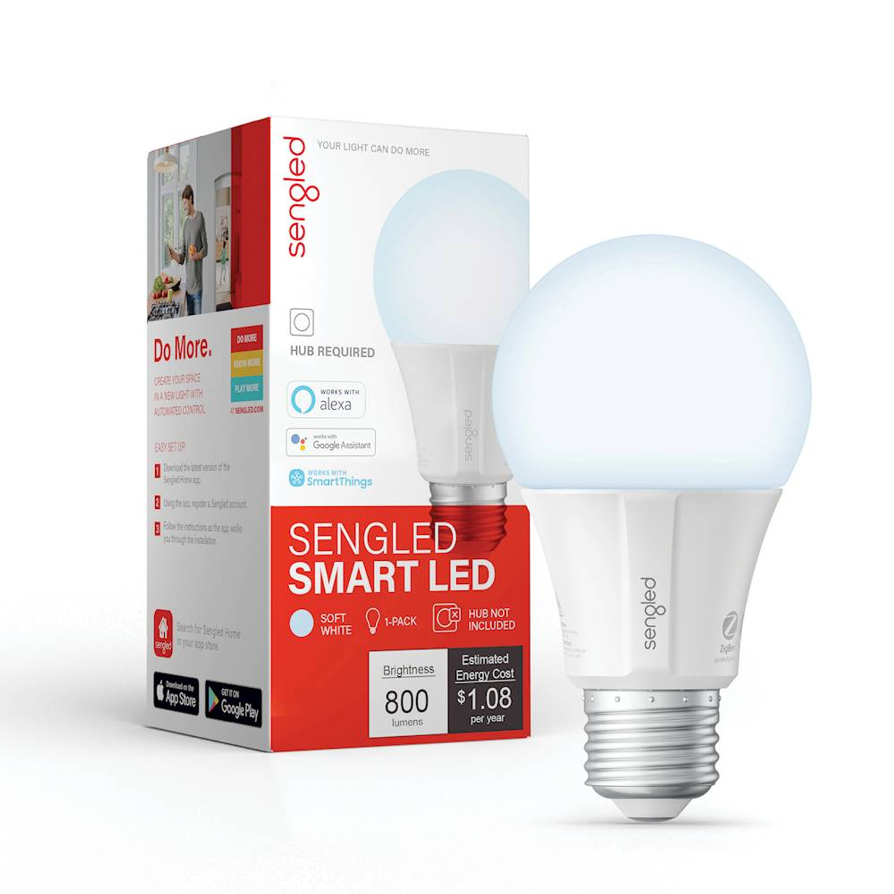 Sengled - A19 Add-On Smart LED Light Bulb - White