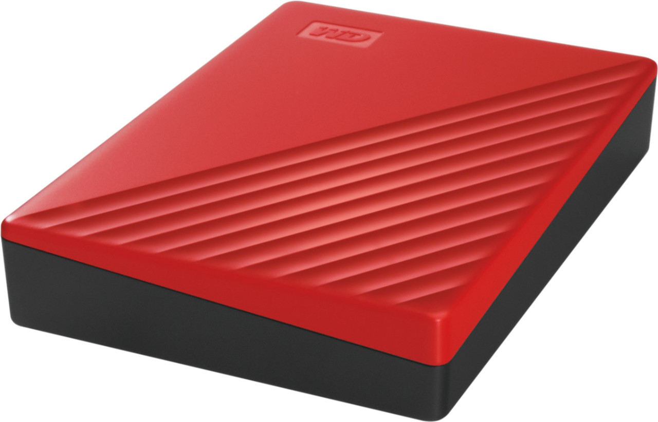 WD - My Passport 4TB External USB 3.0 Portable Hard Drive with Hardware Encryption (Latest Model) - Red
