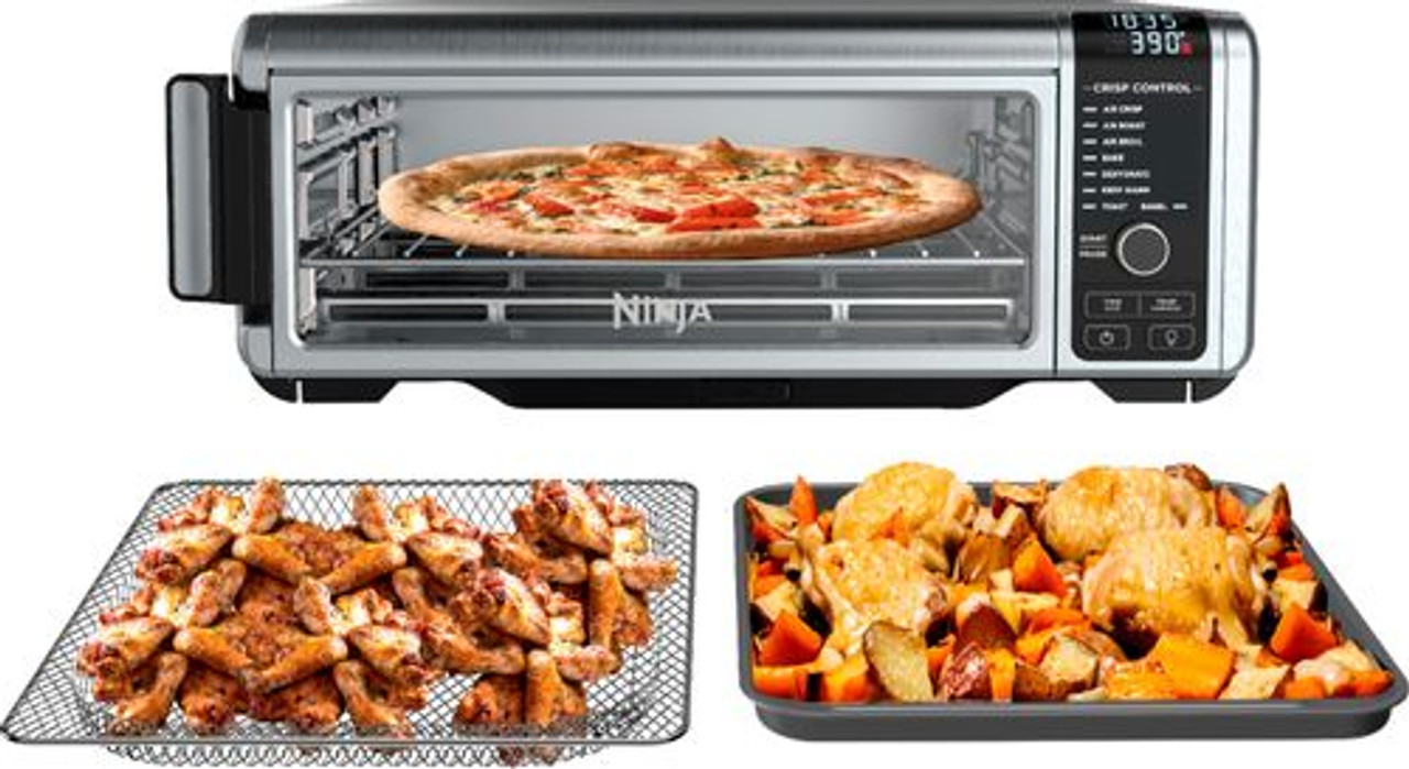Ninja - Toaster Oven with Air Fryer - Stainless Steel/Black