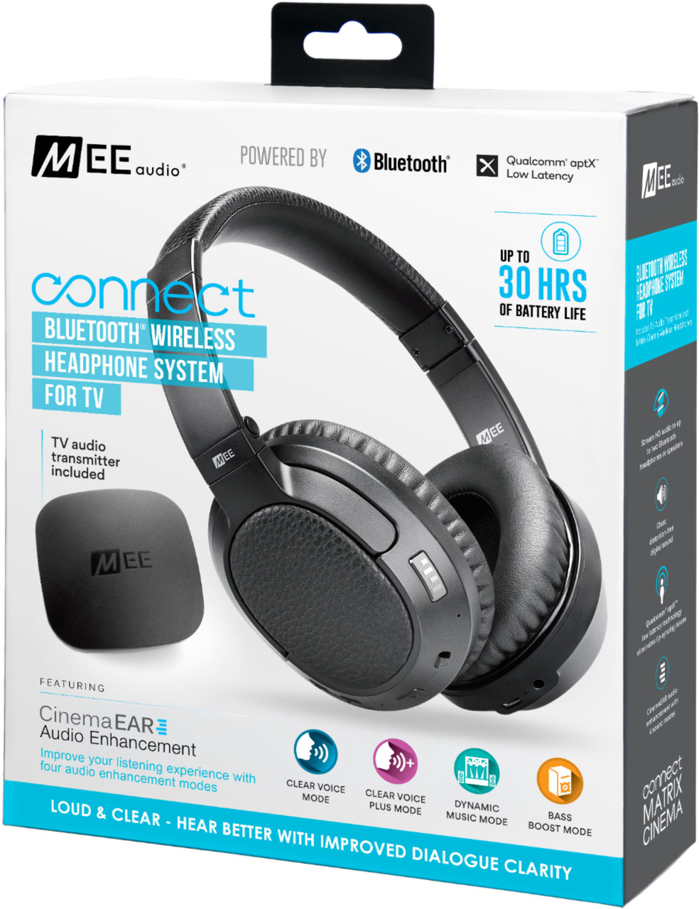 MEE audio - Connect T1CMA Wireless Over-the-Ear Headphones - Black