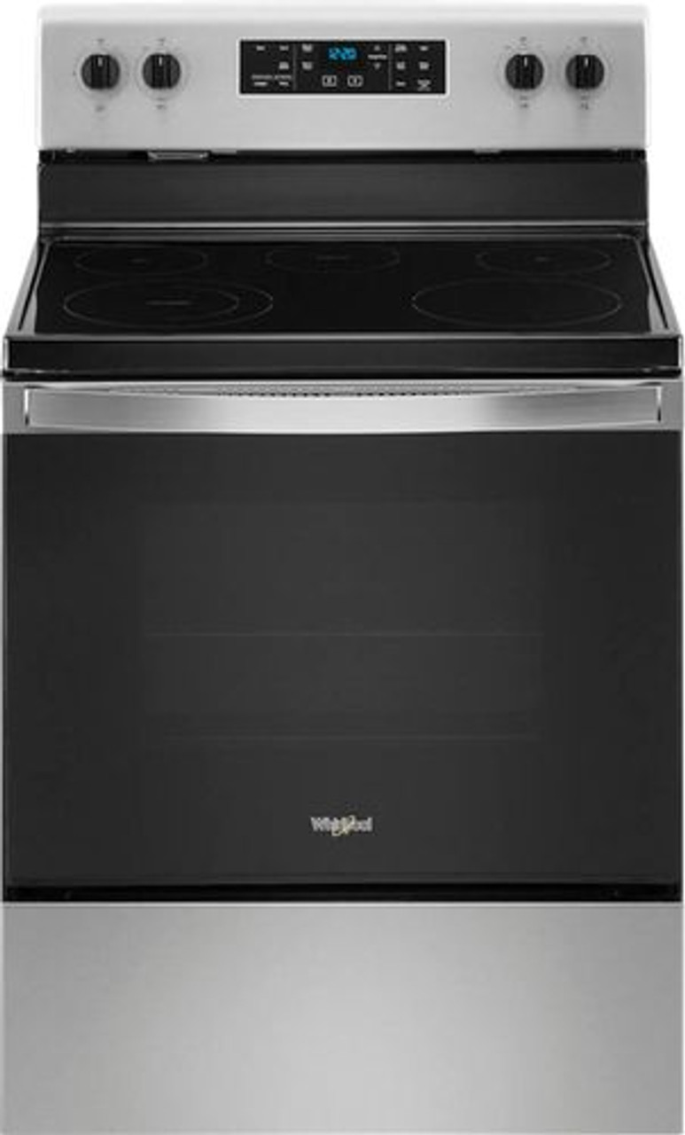 Whirlpool - 5.3 Cu. Ft. Freestanding Electric Range with Self-Cleaning and Frozen Bake™ - Stainless steel