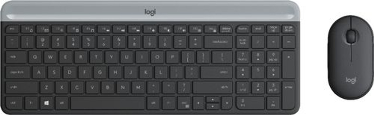 Logitech - MK470 Slim Wireless Mouse and Keyboard Combo - Black/Gray