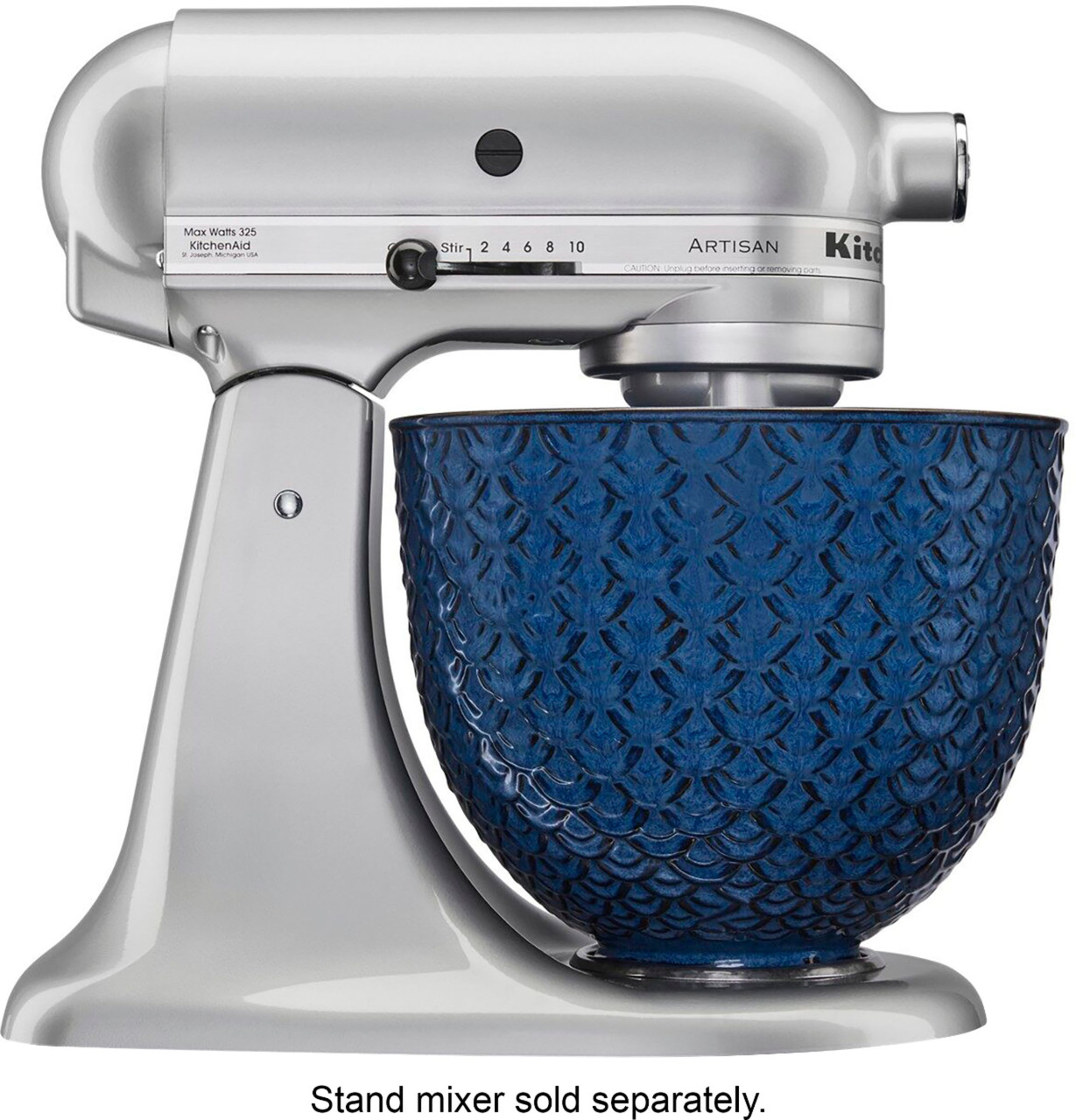 KitchenAid - 5-Quart Textured Ceramic Bowl - Blue Mermaid Lace