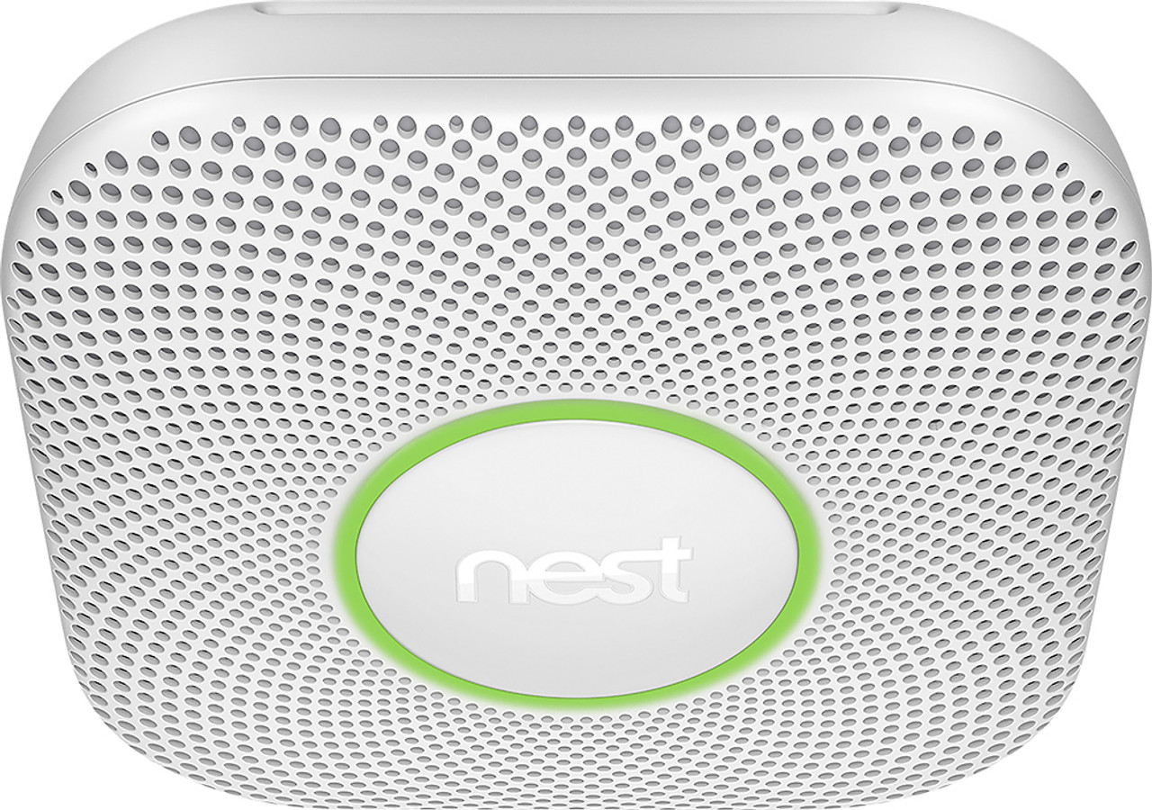 Google - Nest Protect 2nd Generation (Battery) Smart Smoke/Carbon Monoxide Alarm - White