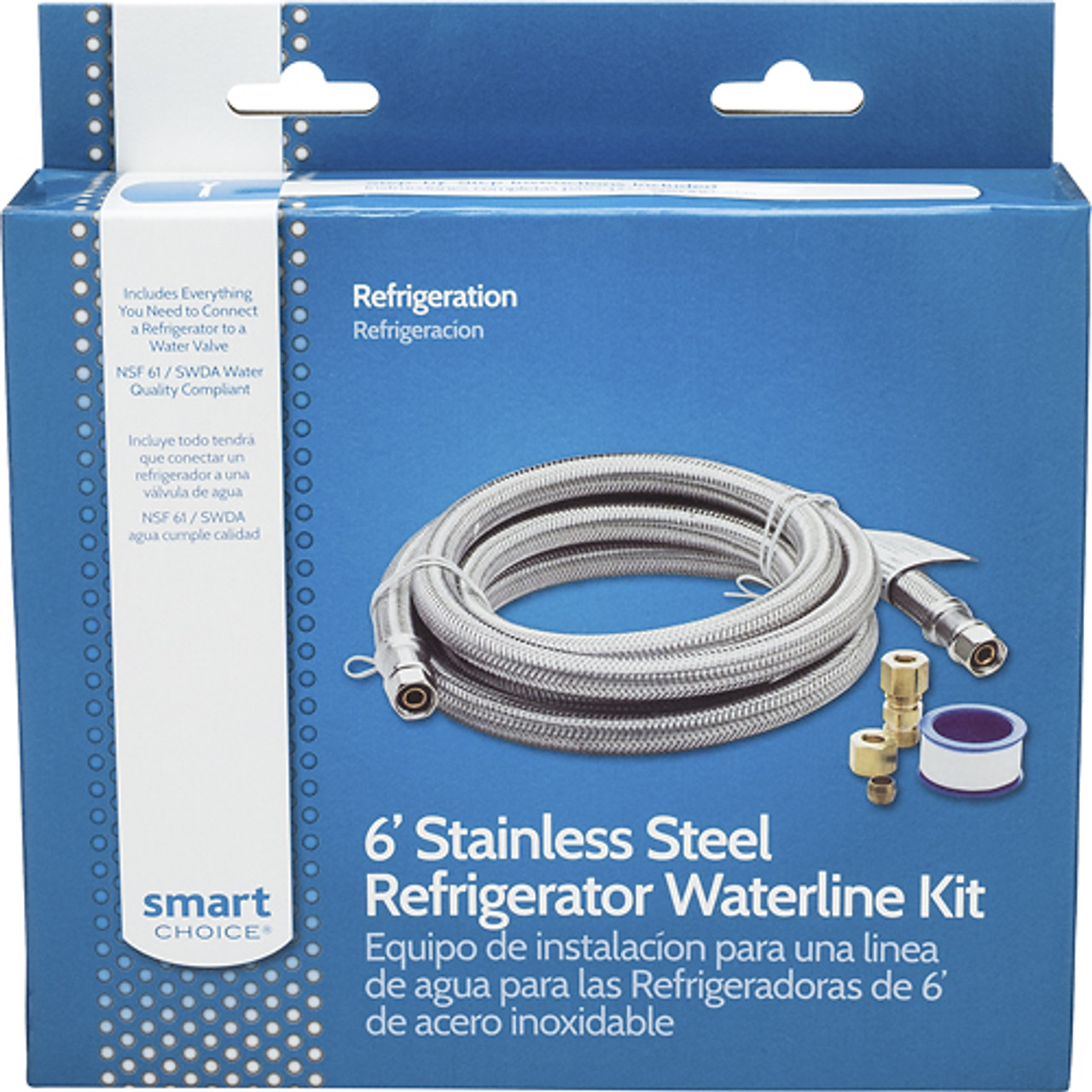 Smart Choice - Stainless-Steel Refrigerator Waterline Kit Required
