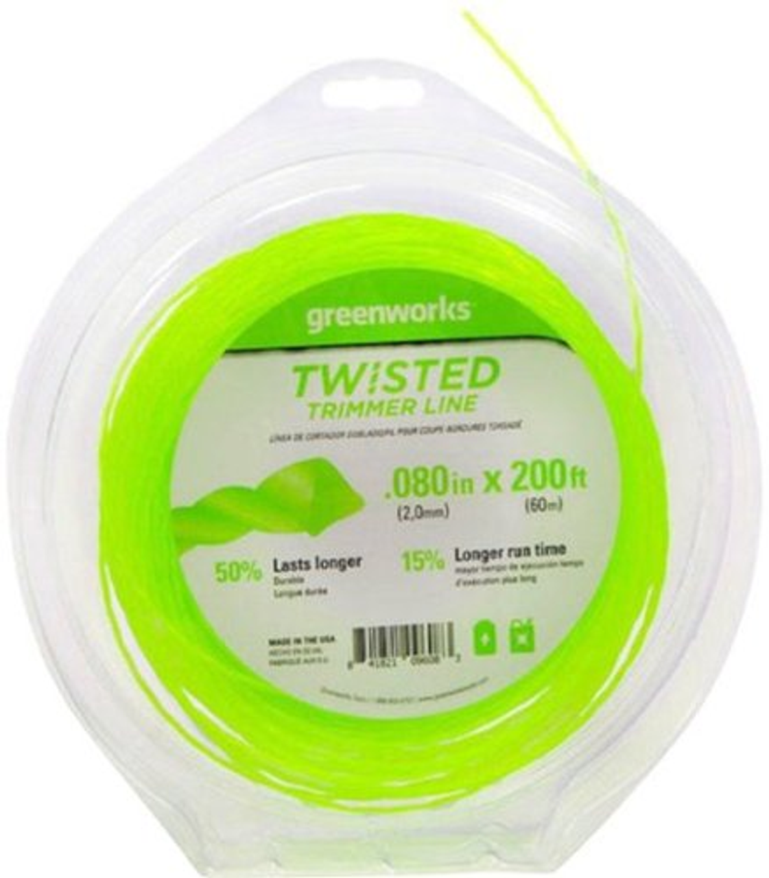 Greenworks - 0.080" Ultra Twisted String Trimmer Replacement Line (200 FT)
