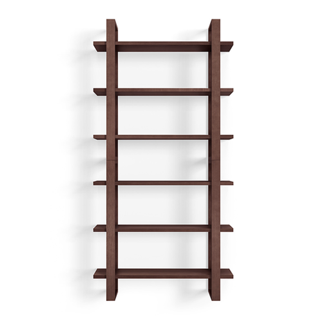 Burrow - Index Hardwood 6-Shelf Bookshelf - Walnut