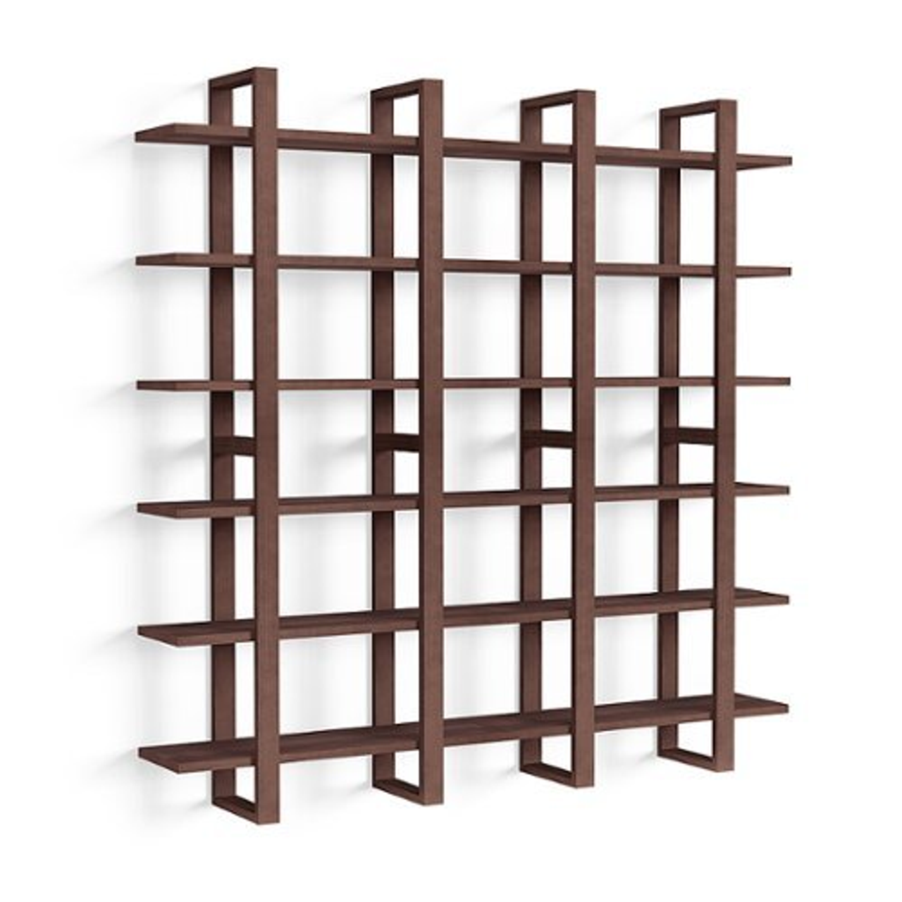 Burrow - Index Hardwood 18-Shelf Bookshelf - Walnut