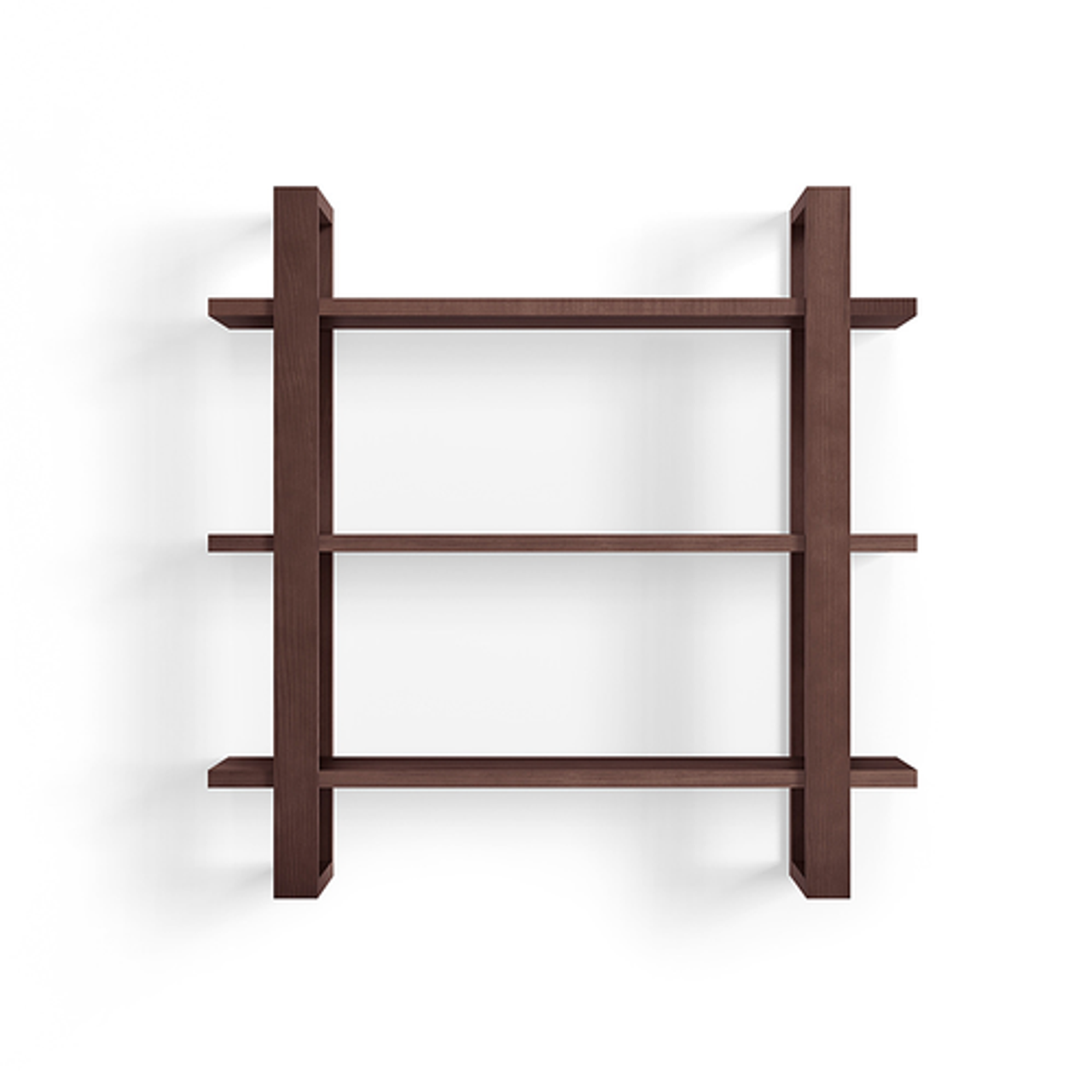 Burrow - Index Hardwood 3-Shelf Bookshelf - Walnut