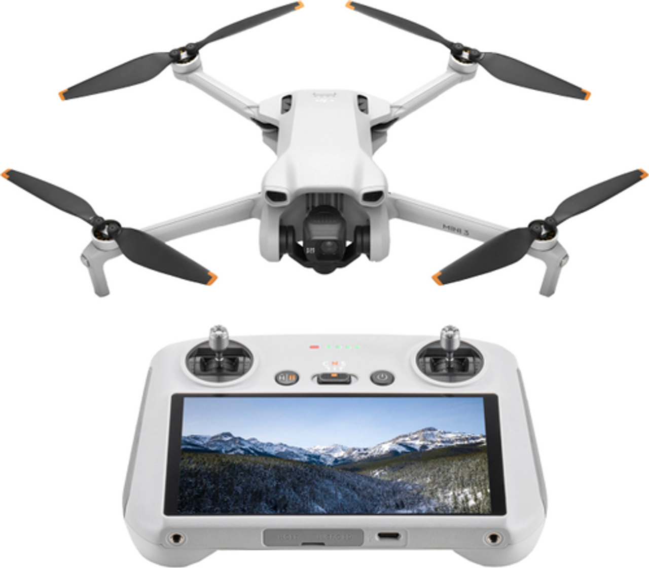 DJI - Mini 3 Drone and Remote Control with Built-in Screen - Gray