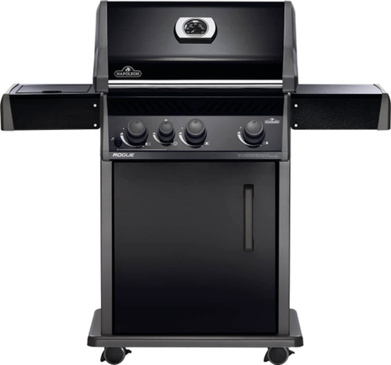 Napoleon - Rogue 425 Propane Gas Grill with Range Side Burner and Bonus Grill Cover, Black - Black