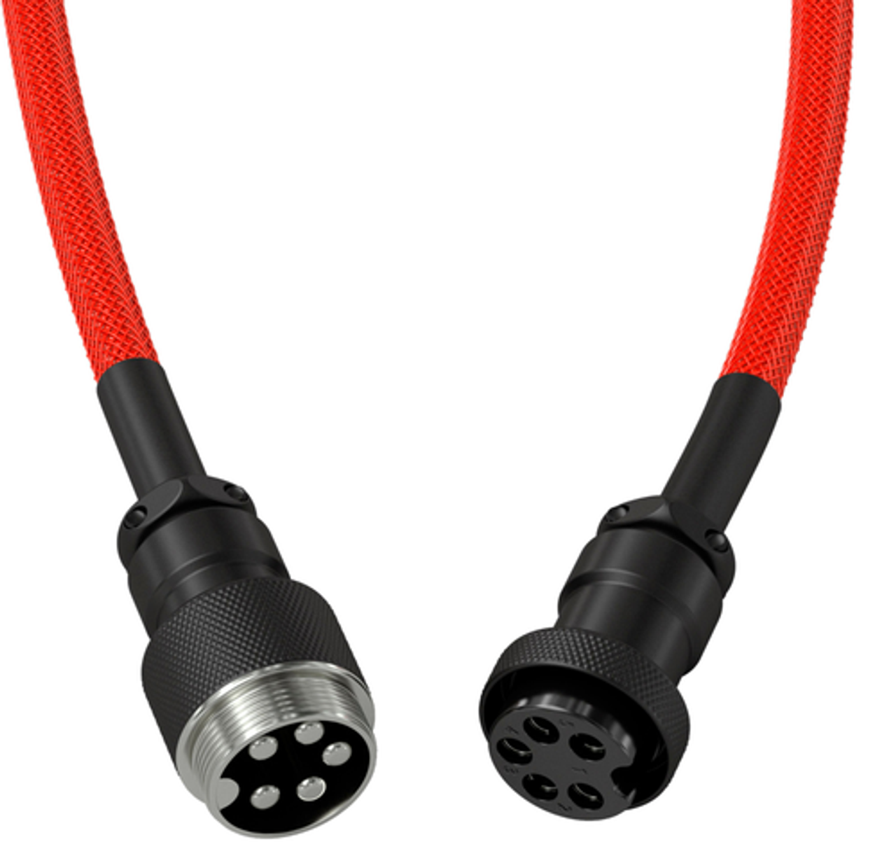 Glorious - Coiled USB-C Artisan Braided Keyboard Cable for Mechanical Gaming Keyboards - Red