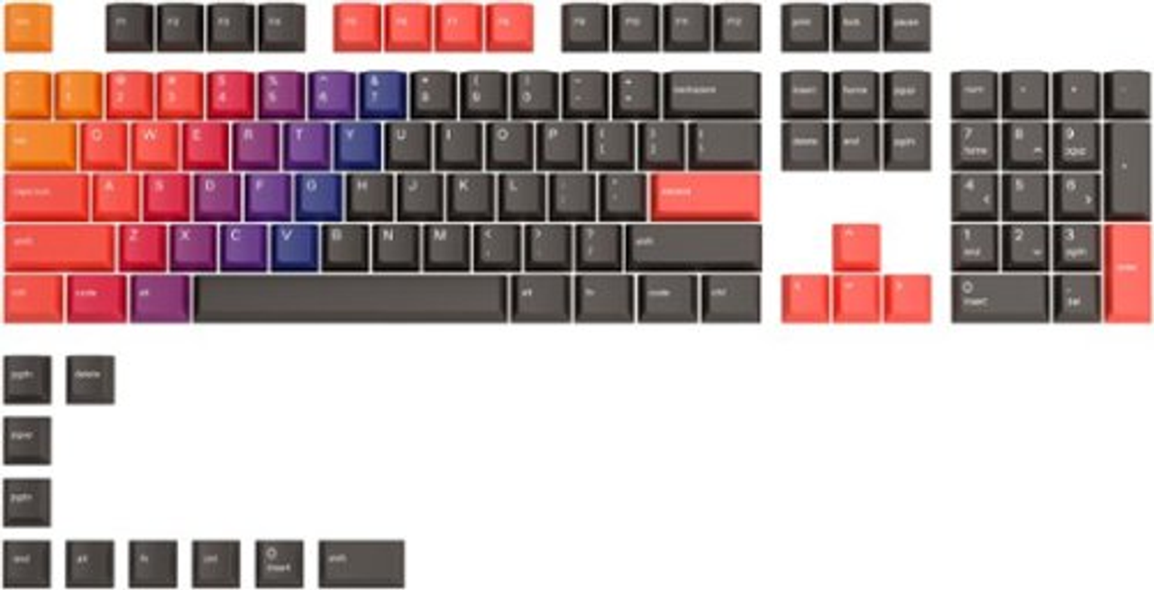 Glorious - GPBT Dye Sublimated Keycaps 114 Keycap Set for 100% 85% 80% TKL 60% Compact 75% Mechanical Keyboards - Fire