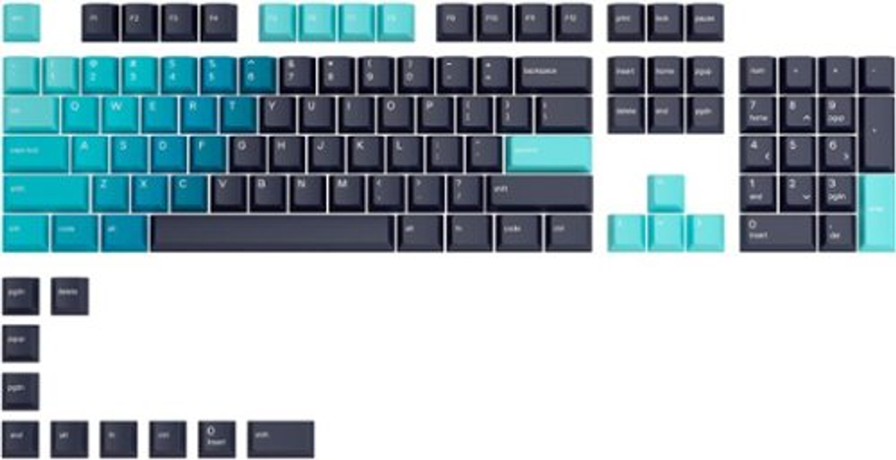 Glorious - GPBT Dye Sublimated Keycaps 114 Keycap Set for 100% 85% 80% TKL 60% Compact 75% Mechanical Keyboards - Ice