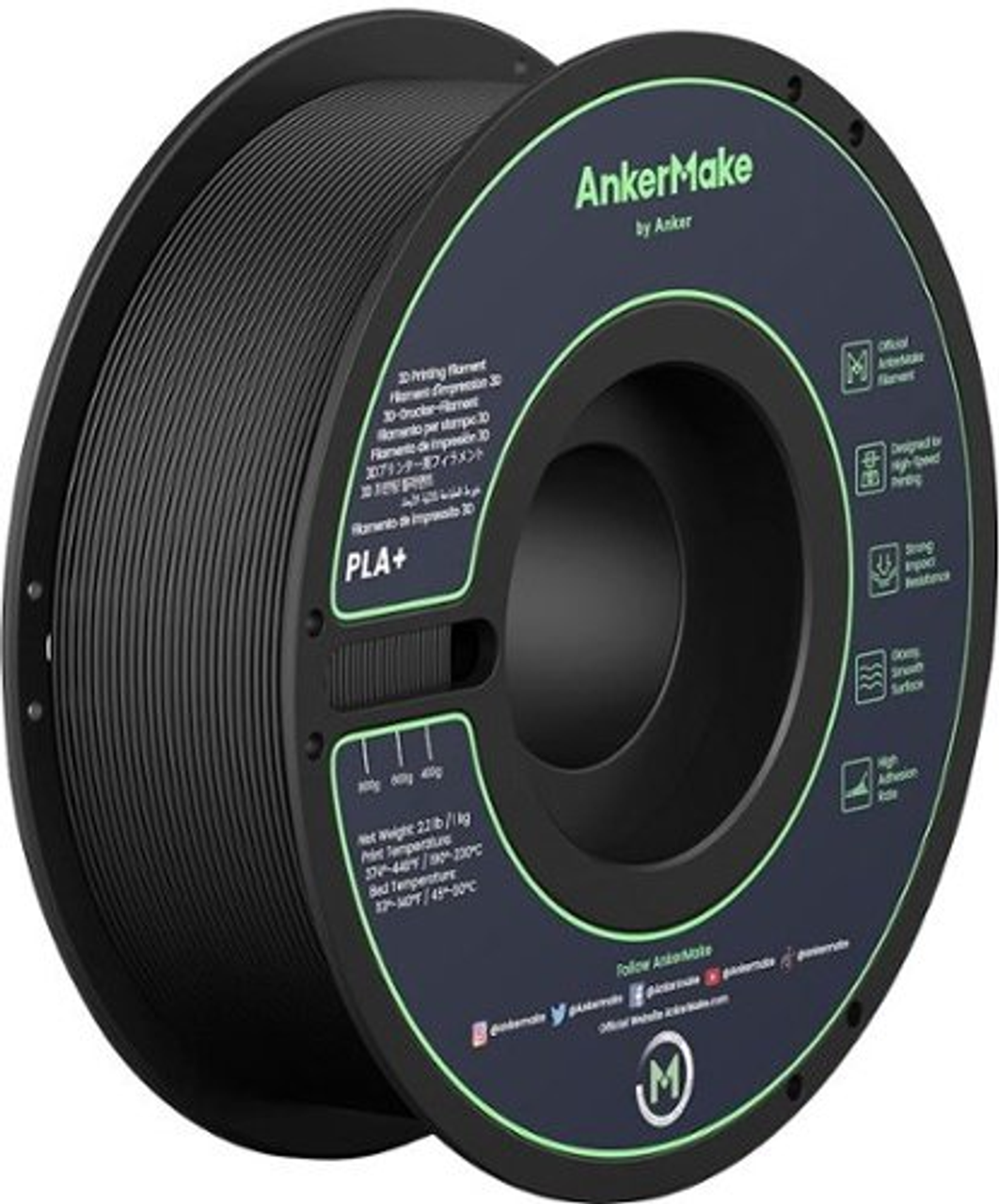 Anker - AnkerMake PLA+ Black, 2 packs