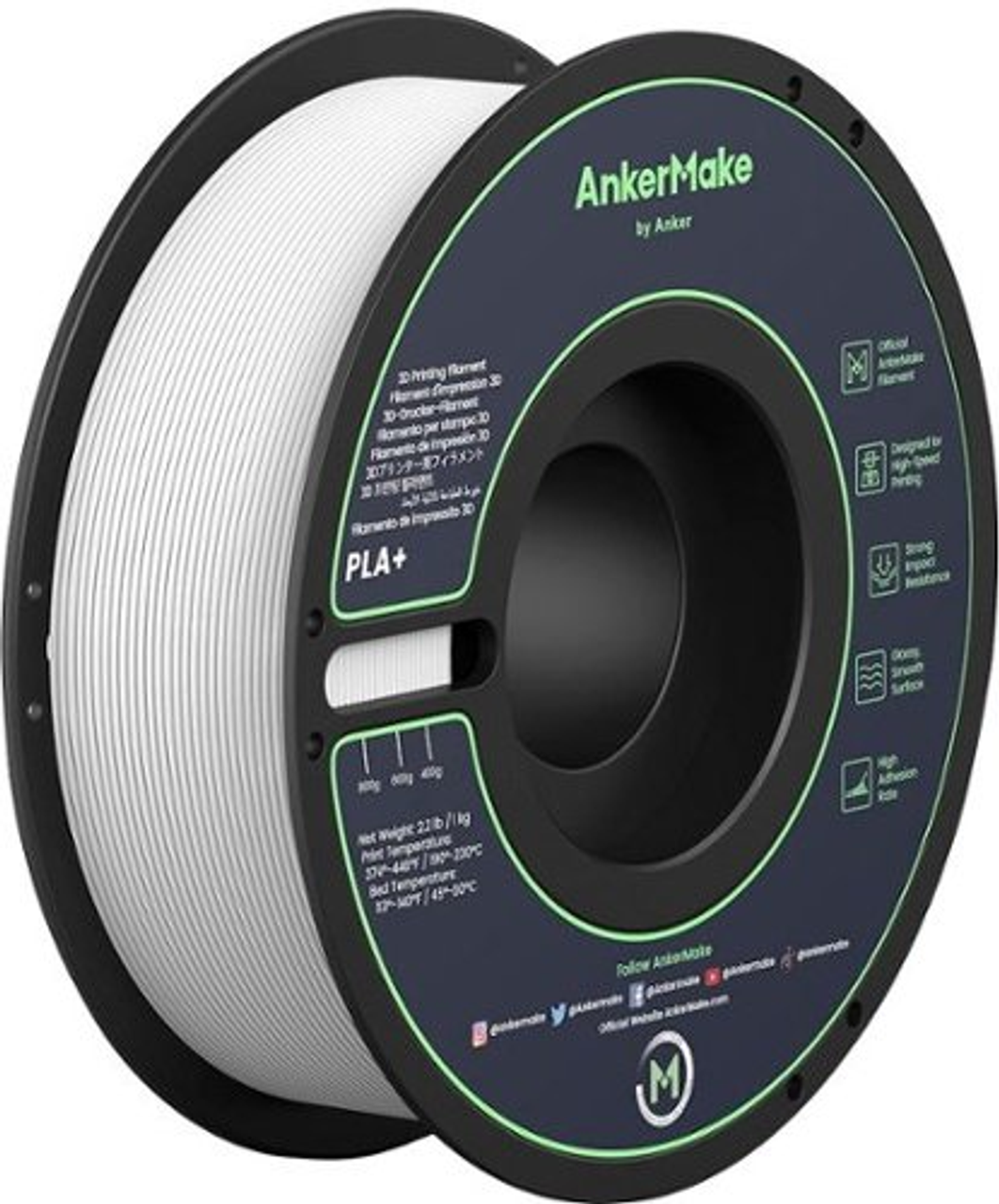 Anker - AnkerMake PLA+ White, 2 packs