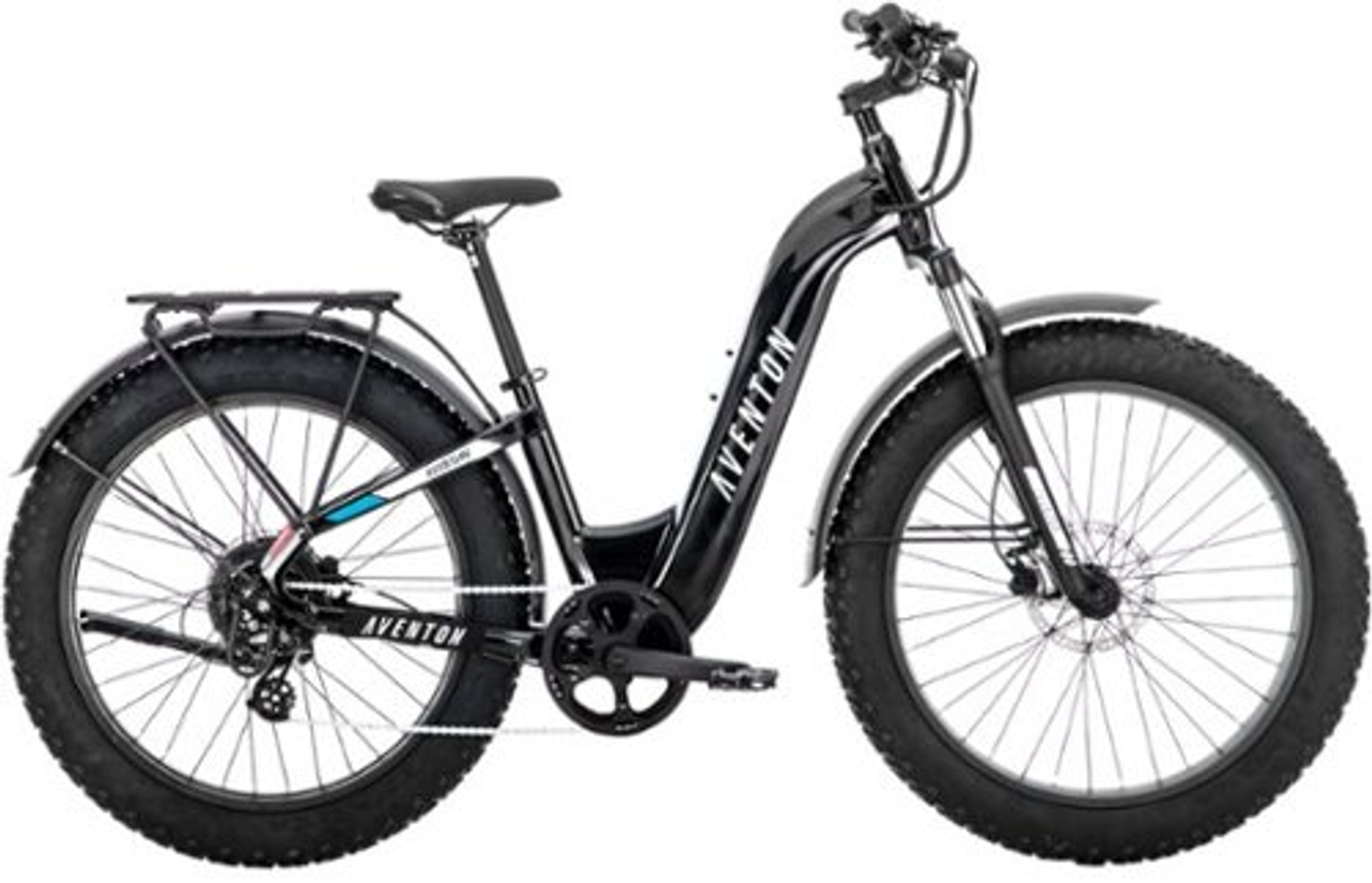 Aventon - Aventure.2 Step-Through Ebike w/ 60 mile Max Operating Range and 28 MPH Max Speed - Midnight