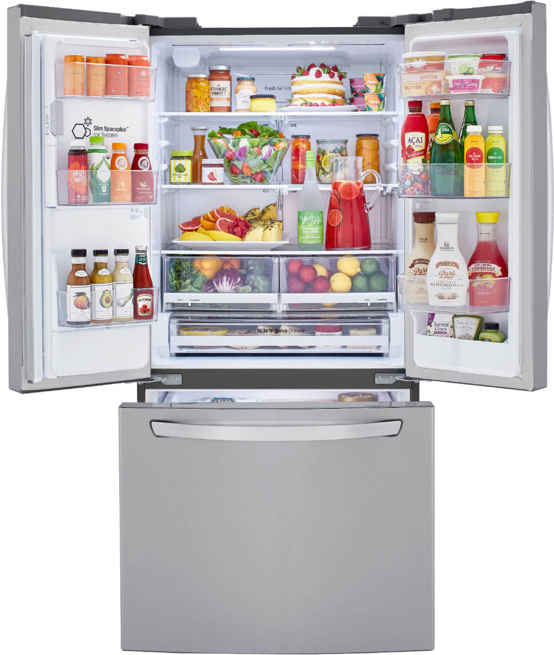 LG - 24.5 Cu. Ft. French Door Refrigerator with Wi-Fi - PrintProof Stainless Steel