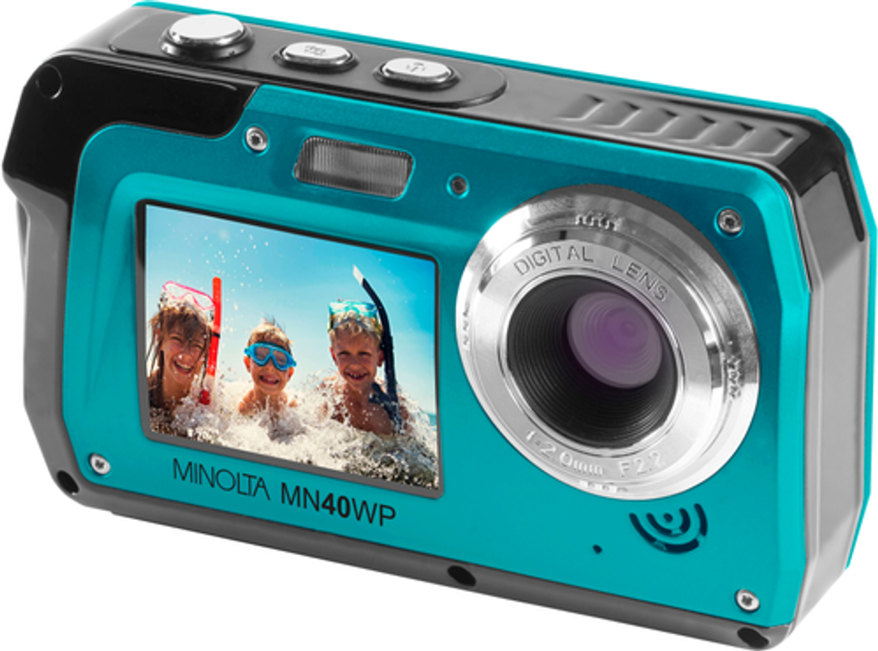 Konica Minolta - MINOLTA® MN40WP 48 MP Waterproof Dual Screen Digital Camera (Blue) - Blue