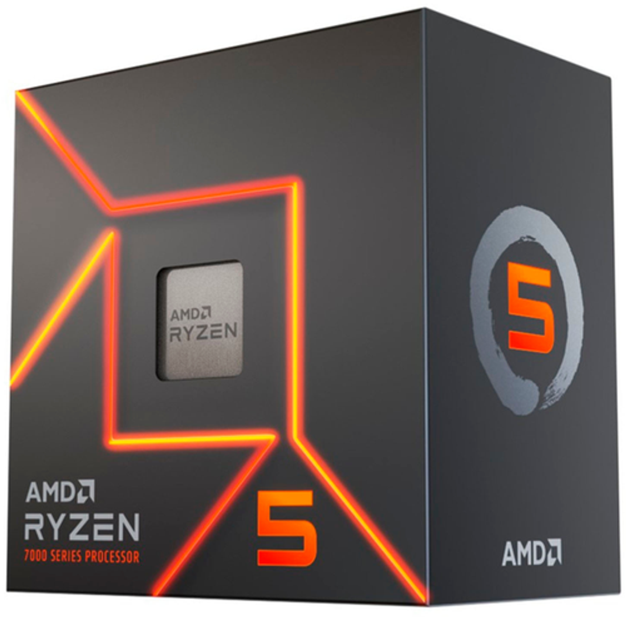 AMD - Ryzen 5 7600 6-core - 12-Thread 4.0 GHz (5.2 GHz Max Boost) Socket AM5 Unlocked Desktop Processor - Silver