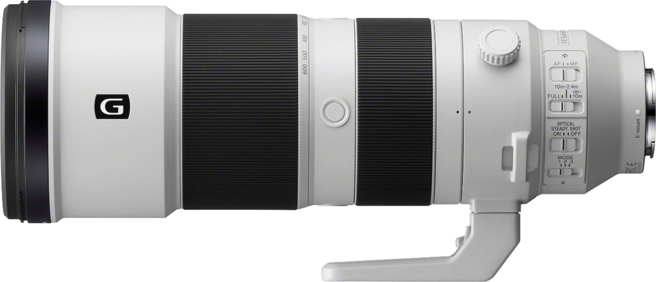 Sony - 200-600mm f/5.6-6.3 G OSS Optical Telephoto Zoom Lens for Sony NEX-FS700 - White/Black