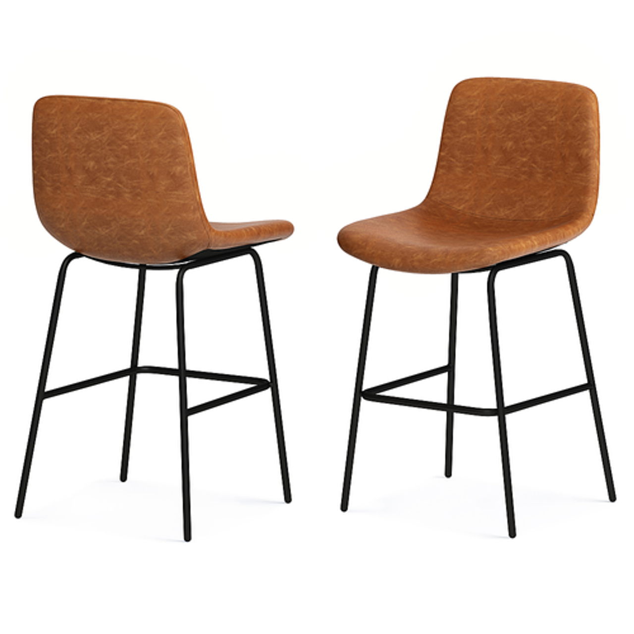 Simpli Home - Jolie Counter Height Stool (Set of 2) - Camel Brown