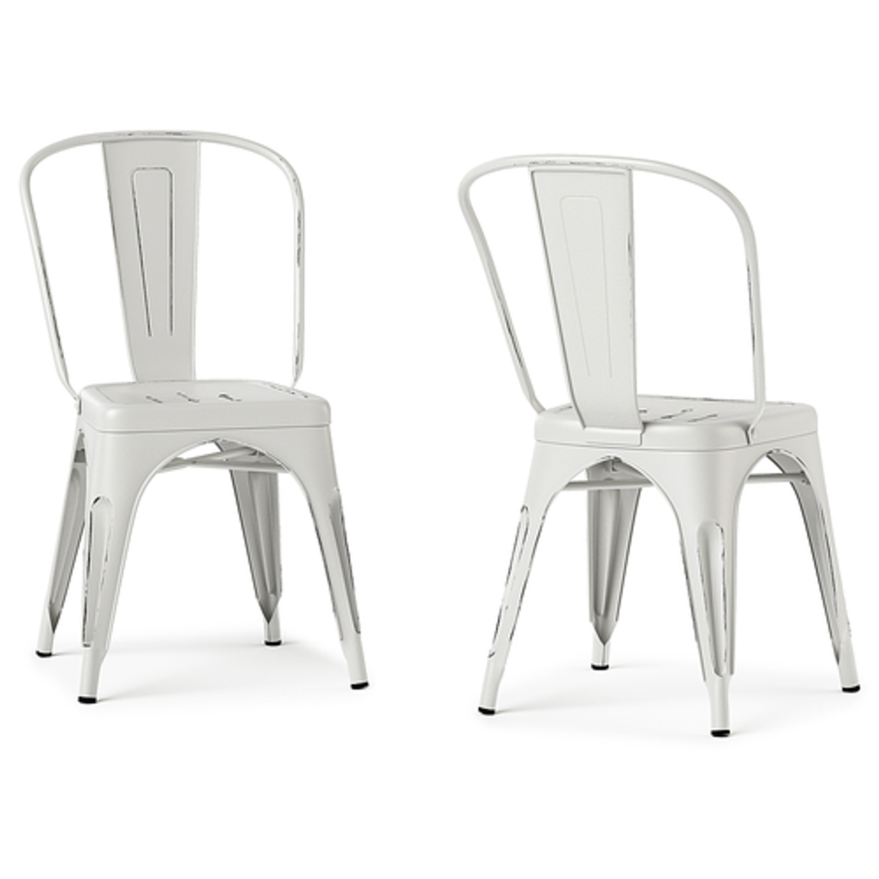 Simpli Home - Fletcher Metal Dining Side Chair (Set of 2) - Distressed White