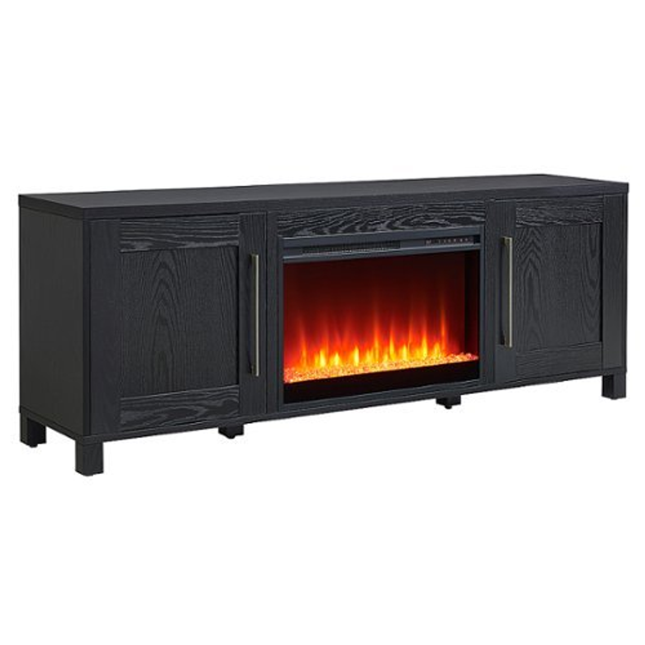 Camden&Wells - Chabot Crystal Fireplace TV Stand for Most TVs up to 80" - Black Grain